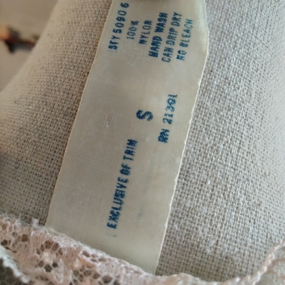 Paulane Lingerie Nightgown Robe Blue w Cream Lace Overlay Small - Picture 5 of 6